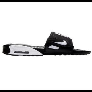 nike air max 90s slides in white / black !